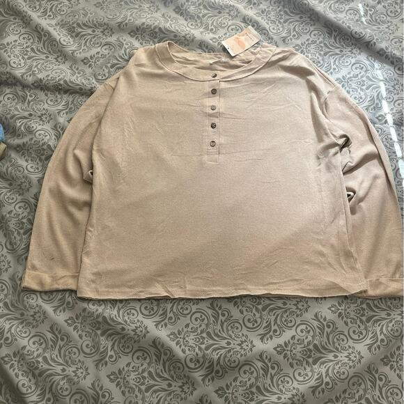 NWT Kirundo Oatmeal Waffle-Knit Henley – Adult Large - Picture 1 of 4
